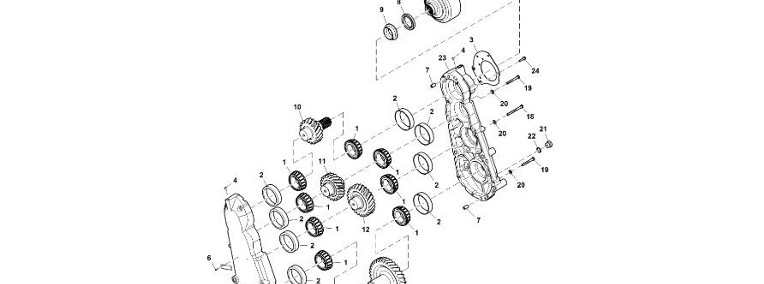 John Deere 9470RX - Jarzmo przegubu uniwersal. R555723 (Tylni WOM)-1