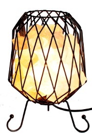Lampa Solna w Metalowym Koszu – Z Siatki z solą-2