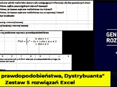 "Funkcja prawdopodobieństwa, Dystrybuanta" - Zestaw 5 rozwiązań Excel-1