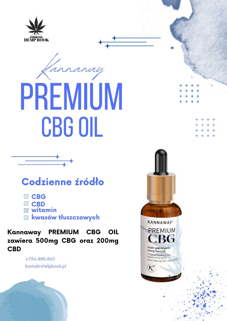 Amerykański olejek konopny CBG KANNAWAY Premium CBG oil 30ml FV