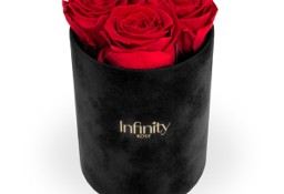 Czerwone wieczne róże w pudełku na prezent flowerbox Infinity Rose Dzień Kobiet