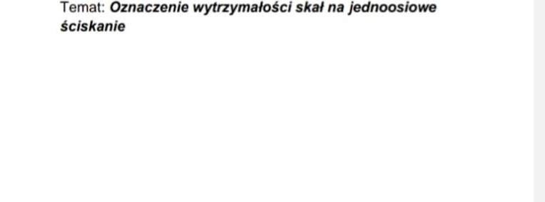 Oznaczenie wytrzymałości skał na jednoosiowe ściskanie-1