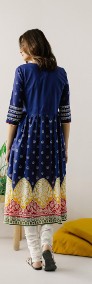 Nowa sukienka indyjska XL 42 niebieska kolorowa na lato etno boho bohemian -3