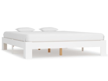 vidaXL Rama łóżka, biała, lite drewno sosnowe, 160 x 200 cm 283296-1