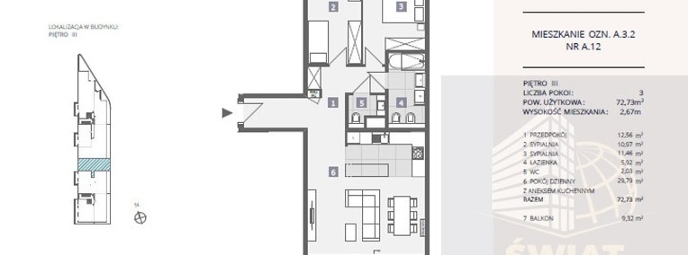 Wykończony apartament Dąbie 3 pokoje z balkonem-1