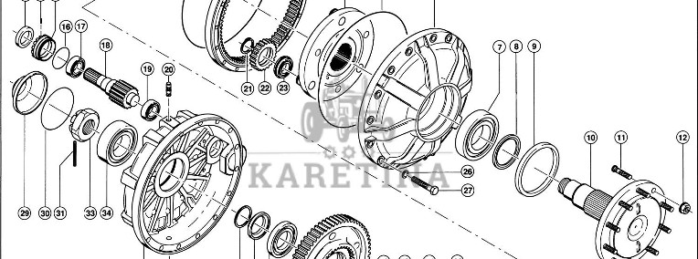 Claas Lexion 600 WAŁ KOŁA 0007757460 (Napęd jezdny; zwolnica planetarna)-1