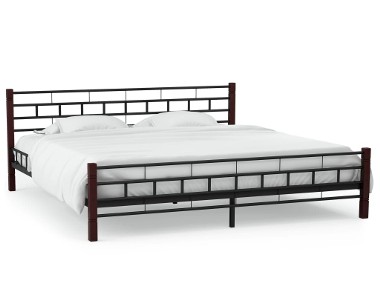 vidaXL Rama łóżka, czarna, metalowa, 180 x 200 cm 246737-1