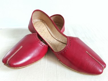Czerwone skórzane buty balerinki 39 skóra orient indyjskie khussa mojari jutti-1