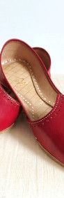 Czerwone skórzane buty balerinki 39 skóra orient indyjskie khussa mojari jutti-3