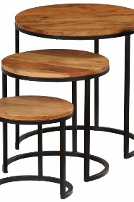 vidaXL Zestaw 3 stolików kawowych, akacja stylizowana na sheesham246063-2