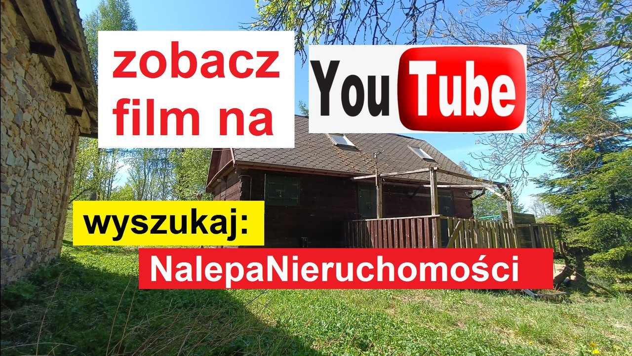 drewniany dom z bala z WIDOKIEM na Łysicę, starodrzew PIĘKNE miejsce w KGŚ