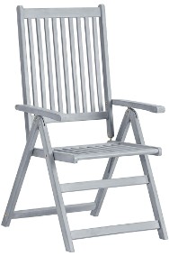 vidaXL Rozkładane krzesła ogrodowe, 2 szt, szare, lite drewno akacjowe 45938-2