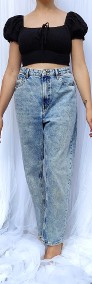 Spodnie jeansy Lindex 42 XL jasne washed out denim dżinsy highwaist-3