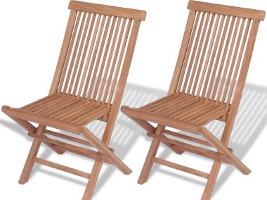 vidaXL Składane krzesła ogrodowe, 2 szt., lite drewno tekowe 41993-1