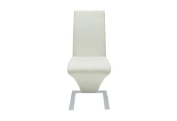 vidaXL Krzesła stołowe, 4 szt., białe, sztuczna skóra160565
