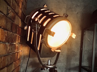 Lampa podłogowa duża loft reflektor filmowy PRL 1964 r-1