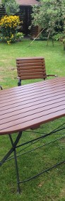 Drewniano-metalowy stół ogrodowy z zestawem sześciu krzeseł-3