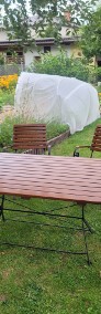 Drewniano-metalowy stół ogrodowy z zestawem sześciu krzeseł-4