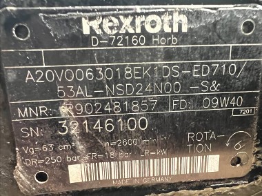 Rexroth A20VO063018EK1DS-ED710/53AL-NSD24N00-S& (R902481857) Hydrauliczna pompa-2