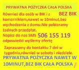 Prywatna pożyczka bez bik baz kredyt z komornikiem cała Polska Tarnów