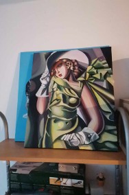 Tamara Łempicka- W kapeluszu- obraz akrylowy, rękodzieło 50 na 70 cm-2