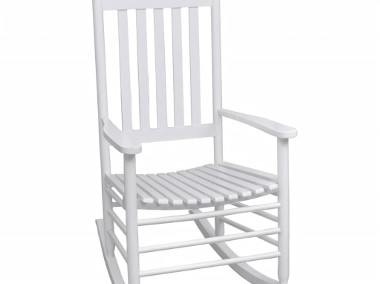 vidaXL Fotel bujany z wygiętym siedziskiem, biały, drewniany40858-1