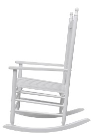 vidaXL Fotel bujany z wygiętym siedziskiem, biały, drewniany40858-2