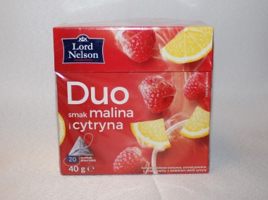 Lord Nelson herbata owocowa Duo smak malina cytryna 20 torebek malinowa-1