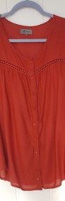 Czerwona bluzka koszula Reserved 40 L ceglana czerwień wiskoza etno haft-3