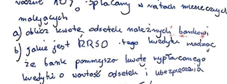 "Obliczanie odsetek i RRSO" - Zestaw 1 rozwiązań. poziom - Studia -1