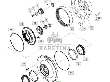 John Deere 7830 Zwolnica Kapelusz Piasta Koło Koronkowe RE564018 R554716 R104756-2