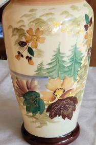 Secesyjny ręcznie malowany emalią opakowy wazon w jesiennych barwach-2