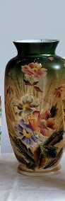 Secesyjny ręcznie malowany emalią opakowy wazon w jesiennych barwach-3