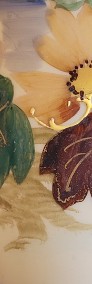 Secesyjny ręcznie malowany emalią opakowy wazon w jesiennych barwach-4