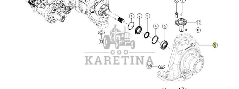 Claas Xerion 4000 - zwrotnica obudowa 0014996371-1