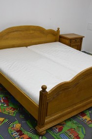 łóżko dębowe z nowymi materacami i szafkami - komplet jak nowy -2