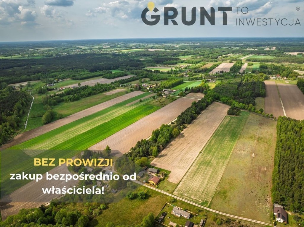 Działki budowlane położone przy ścianie lasu, łódzkie