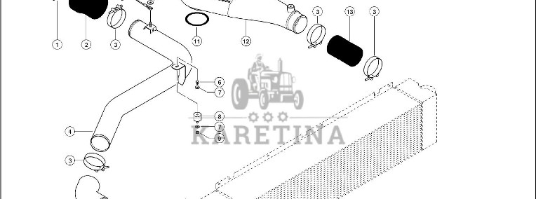 Claas Lexion 600 RURA POWIETRZA DOŁADOWANIA 0007435201 (Układ powietrza doładowania)-1
