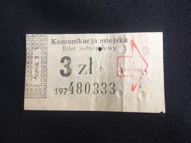 PRL bilet komunikacji lata 70-te Poznań-1