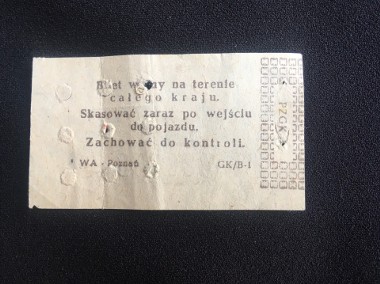 PRL bilet komunikacji lata 70-te Poznań-2