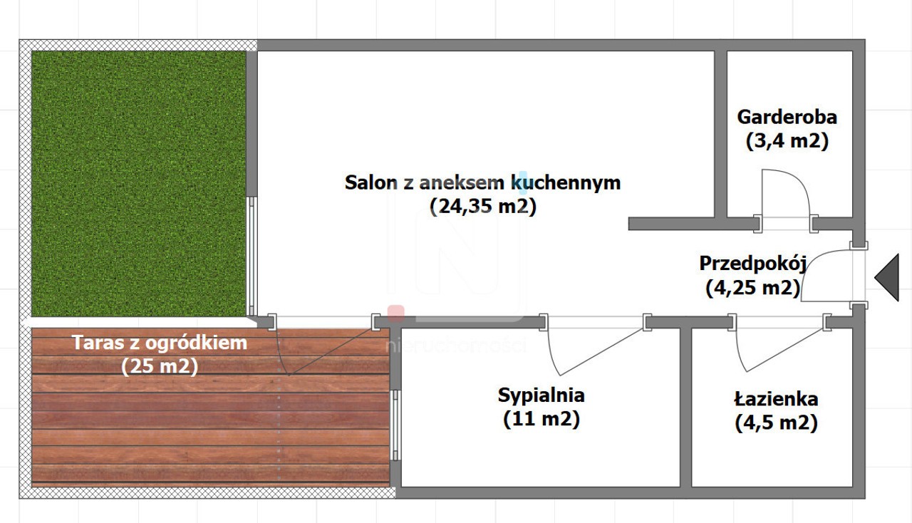 Słoneczne mieszkanie z ogródkiem/Gotowe do wejścia - Widok 2