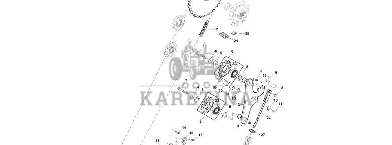 John Deere 960 - Łańc. sworzniowy tulejkowy DC216150 (Pasy, rolki, bramki)-1