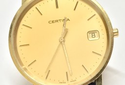 CERTINA Priska ZŁOTY Zegarek męski KLASYCZNY ZŁOTO 750 18K 34mm GARNITUROWY