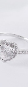 Nowy pierścionek srebrny kolor białe serce kamień cyrkonia-4