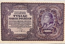 Banknot Polska IIRP 1000 Marek Polskich MKP 1919 rok II SERJA AE St. I UNC 