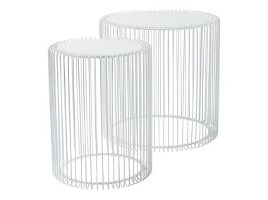 KARE Design Stolik Kawowy Wire SET 2 Biały-1