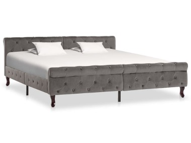 vidaXL Rama łóżka, szara, tapicerowana aksamitem, 180 x 200 cm288562-1