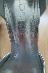 Skórzane sandały ALDO,  srebrne, rozmiar 37, stan idealny -2