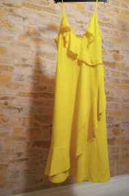 (36/S) ZARA/Zmysłowa, żółta sukienka z Madrytu/ jak NOWA-2