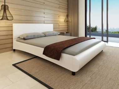 vidaXL Rama łóżka, biała, sztuczna skóra, 160 x 200 cm 242052-1